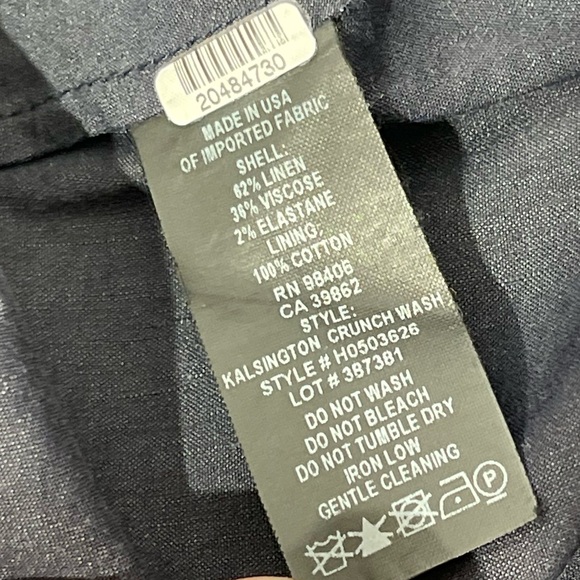 THEORY LINEN KALSINGTON FIT & FLARE DRESS 4 NAVY BLUE MIDI SLEEVELESS POCKETS - Picture 11 of 16